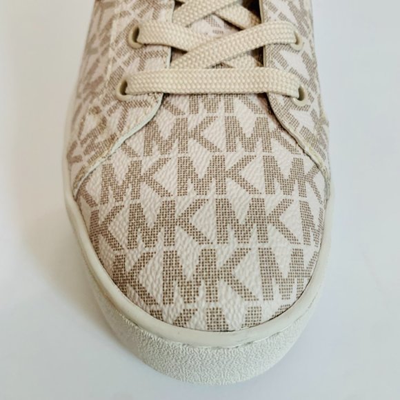 MICHAEL KORS POPPY LACE UP MK SIGNATURE PARIS GIRL PRINT SNEAKERS SHOES - Picture 6 of 13